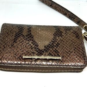 Elaine Turning Bronze Snakeskin Wallet/Wristlet